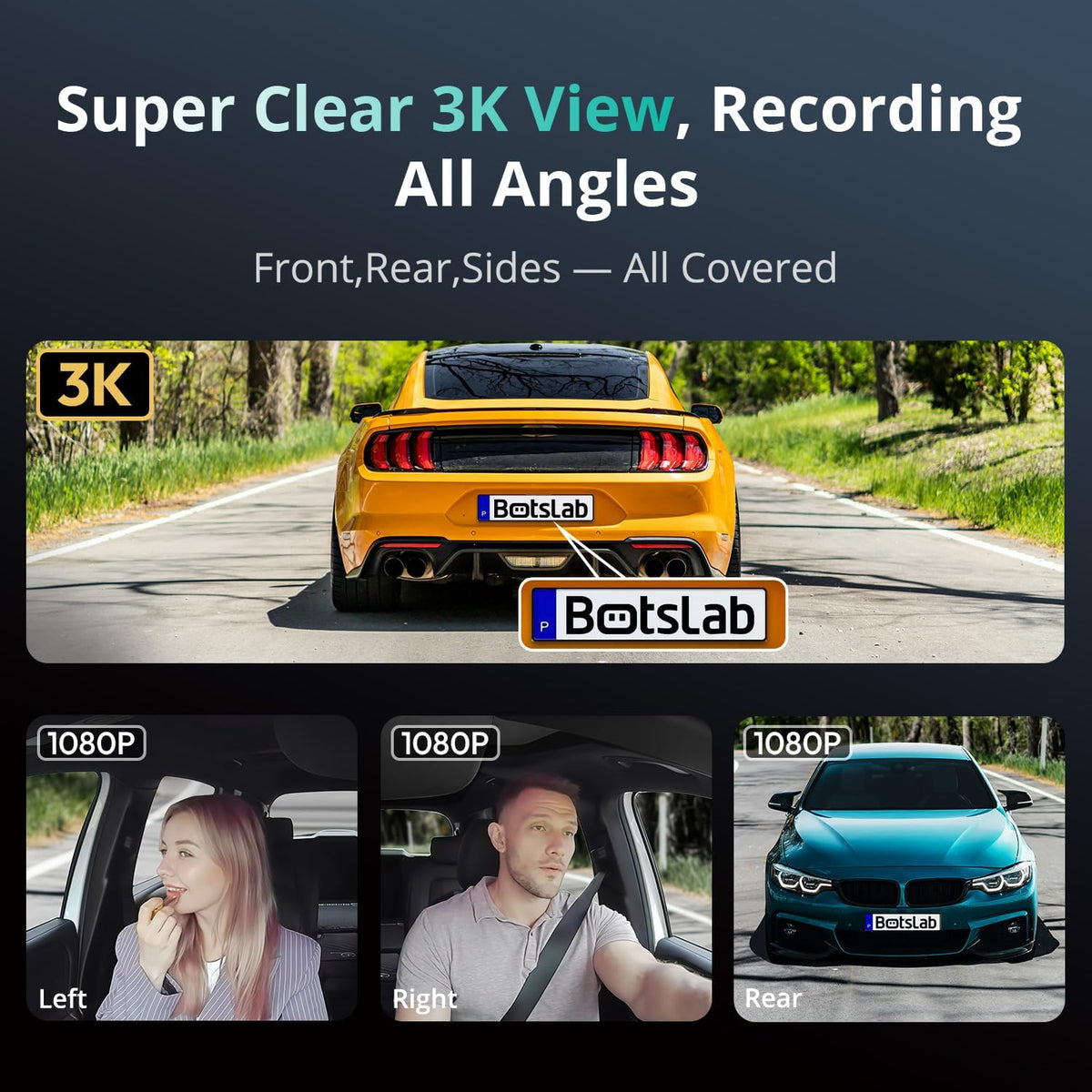 BOTSLAB 4 Channel Dash Cam