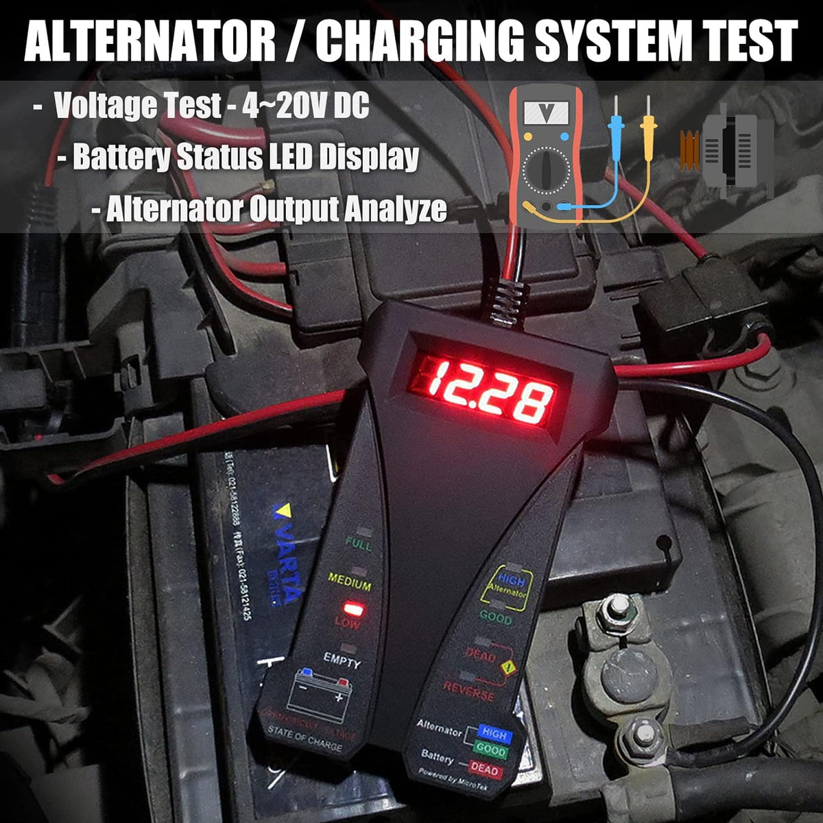 MOTOPOWER Digital Car Battery Tester