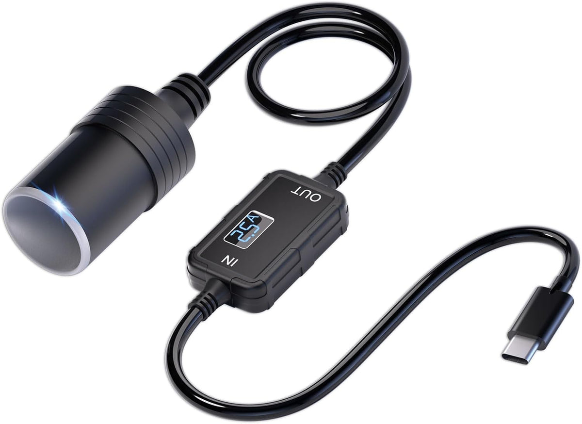 Moqidong USB-C to 12V Car Adapter