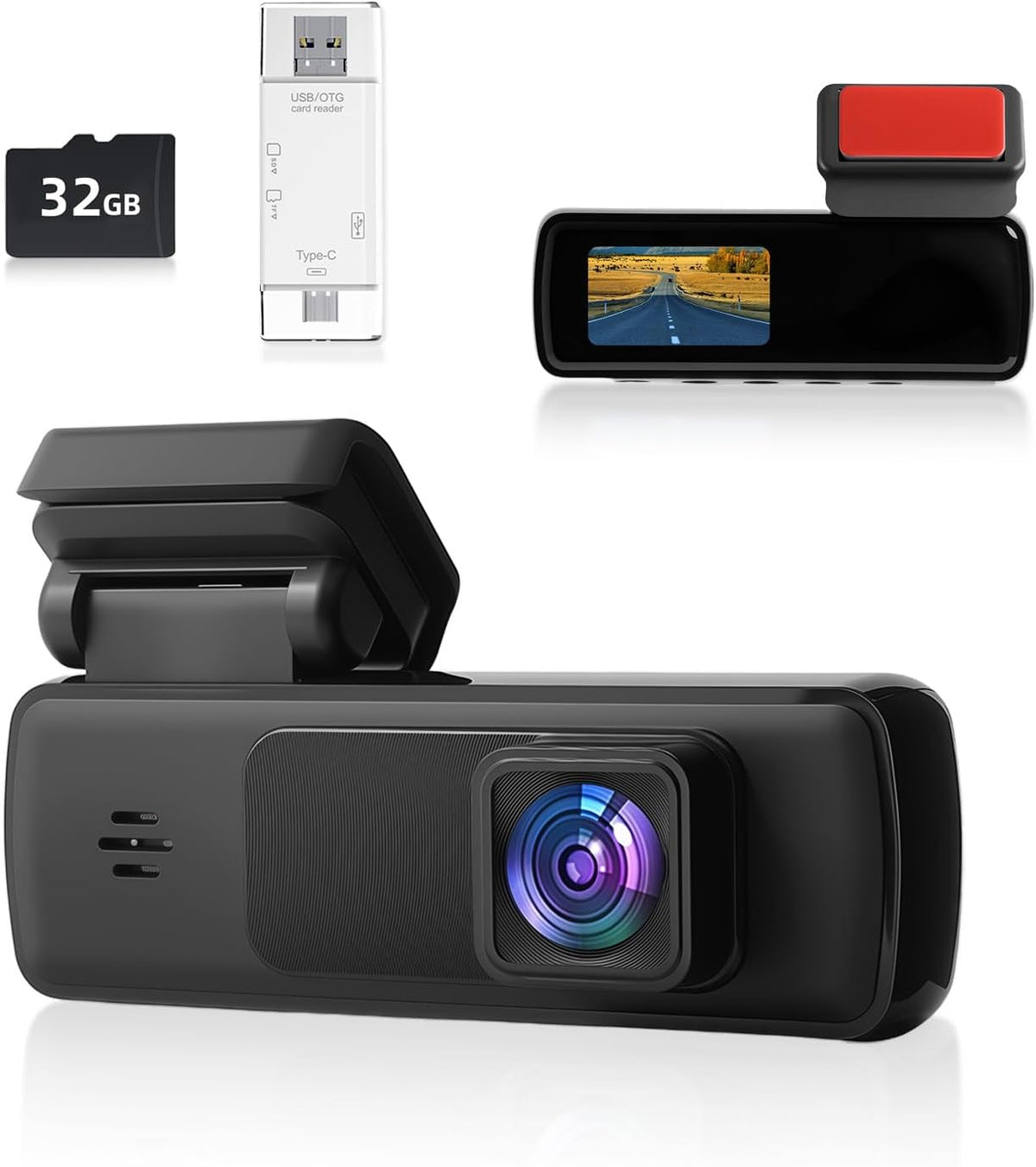 Lensalyx 1080P Dash Cam with 32GB Card