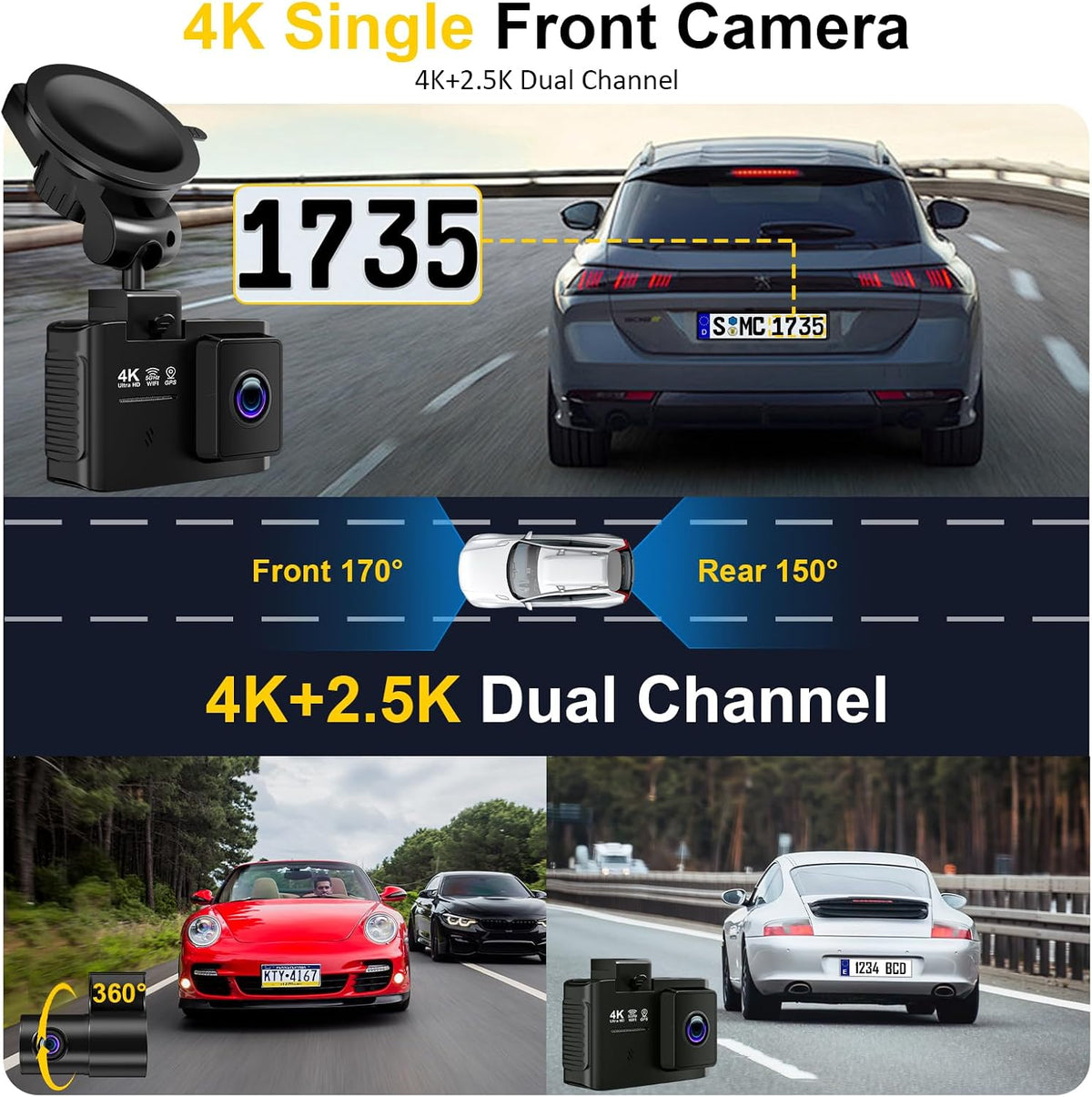 WANLIPO A13 Front and Rear Dash Cam