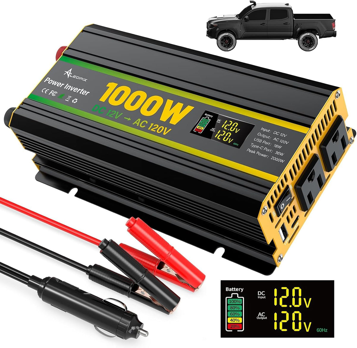 ALEOPIX Vehicle Power Inverter