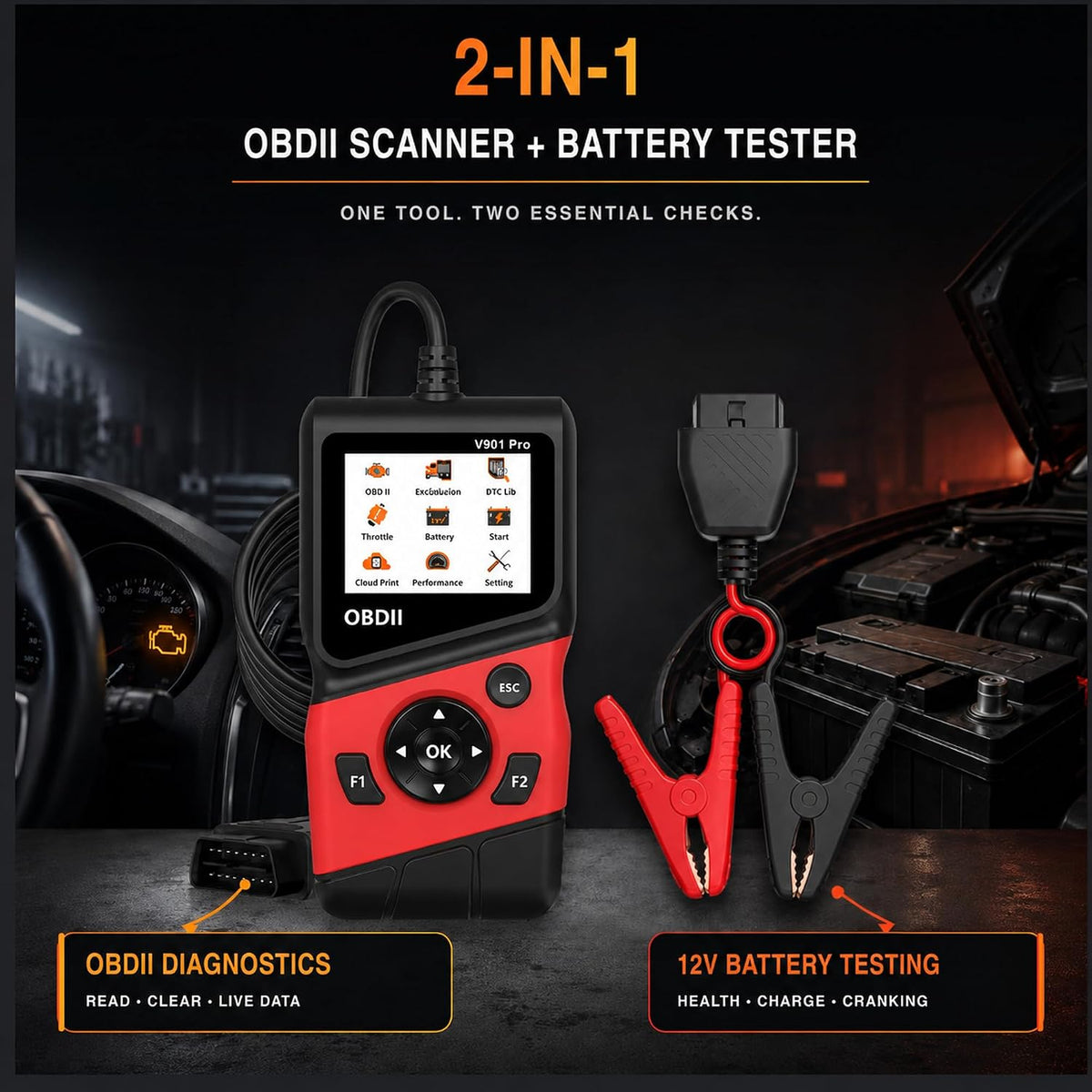 LEE-3 OBD2 Scanner and Battery Tester