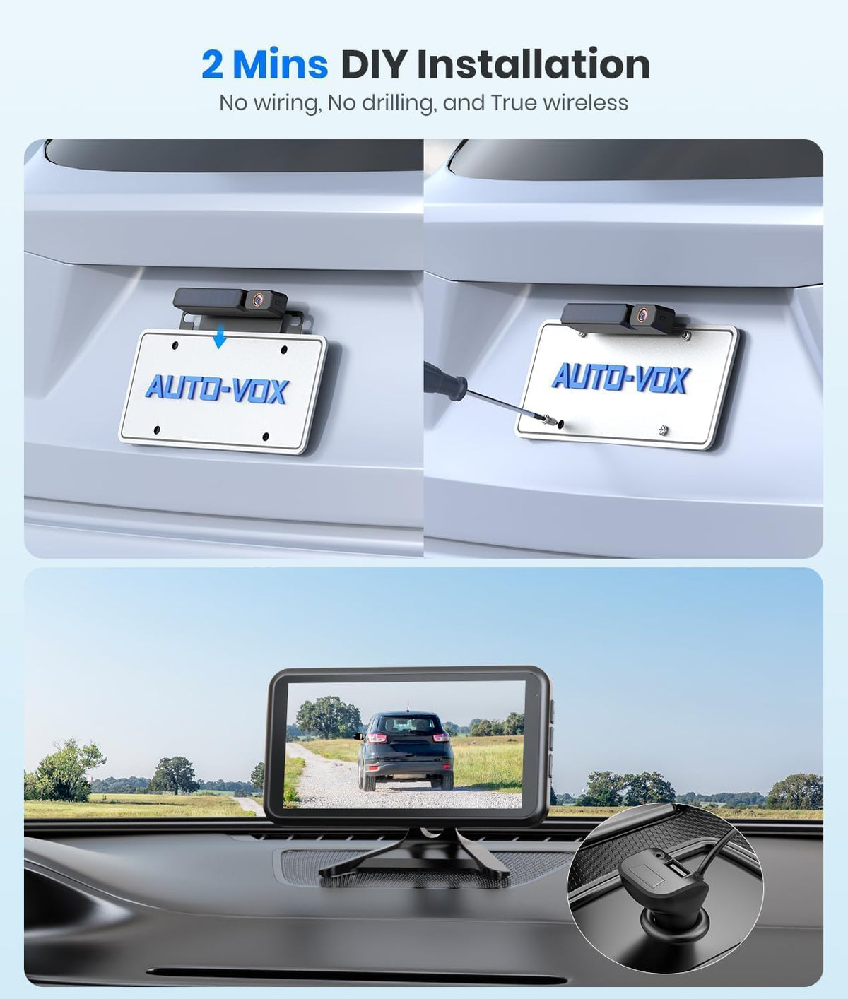 AUTO-VOX Solar Wireless Backup Camera