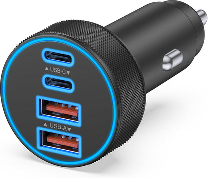 JUNVANG 4-Port USB C Car Charger