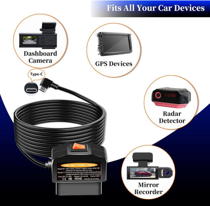BNnYY Dash Cam OBD Power Cable