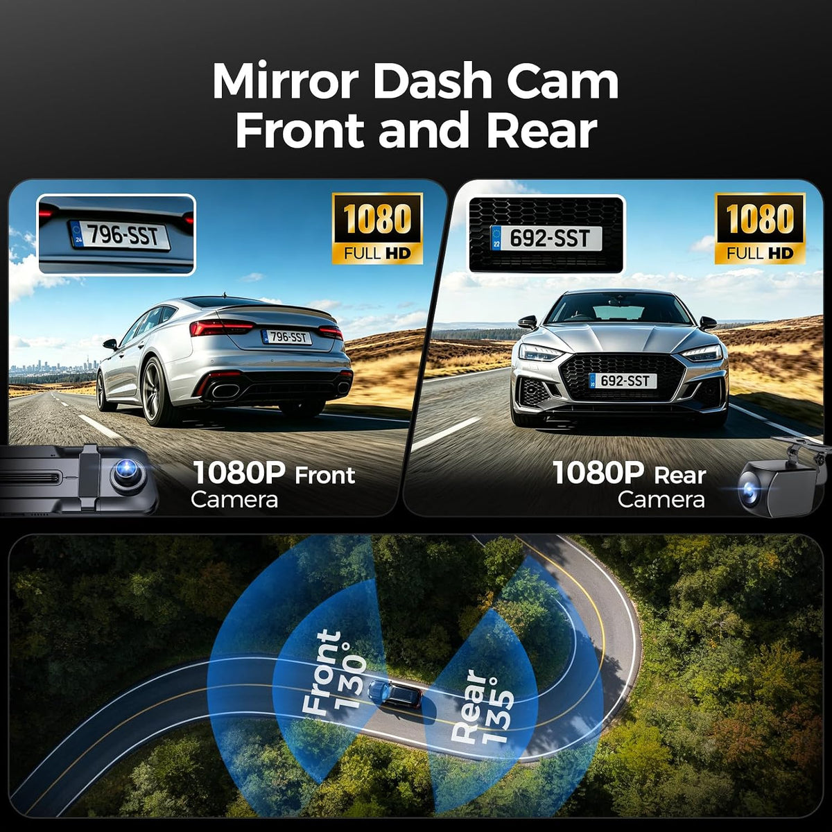 Hufdic Mirror Dash Cam