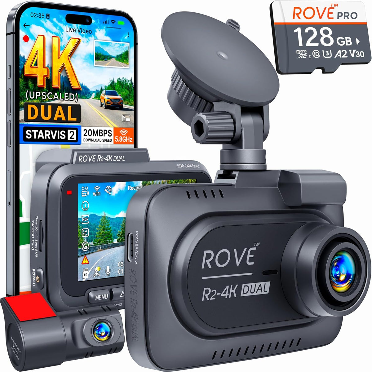 ROVE R2-4K Dual Dash Camera