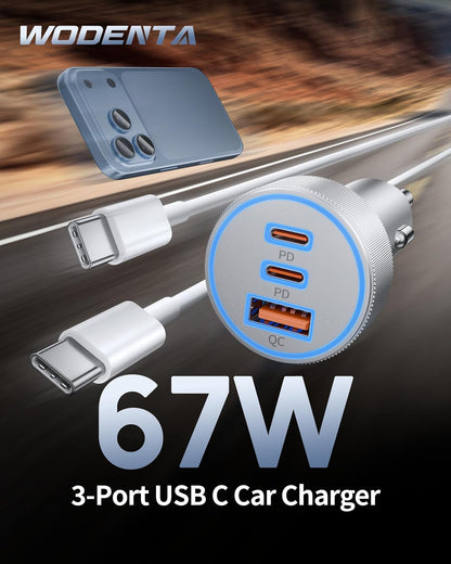 WODENTA 67W USB C Car Charger